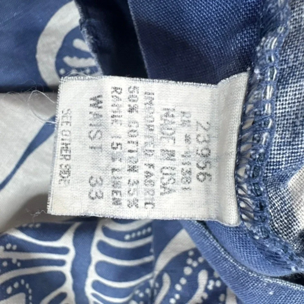 Vtg Polo Ralph Lauren Shorts Mens 33 Blue Tropical Hawiian Pleated Linen‎ USA